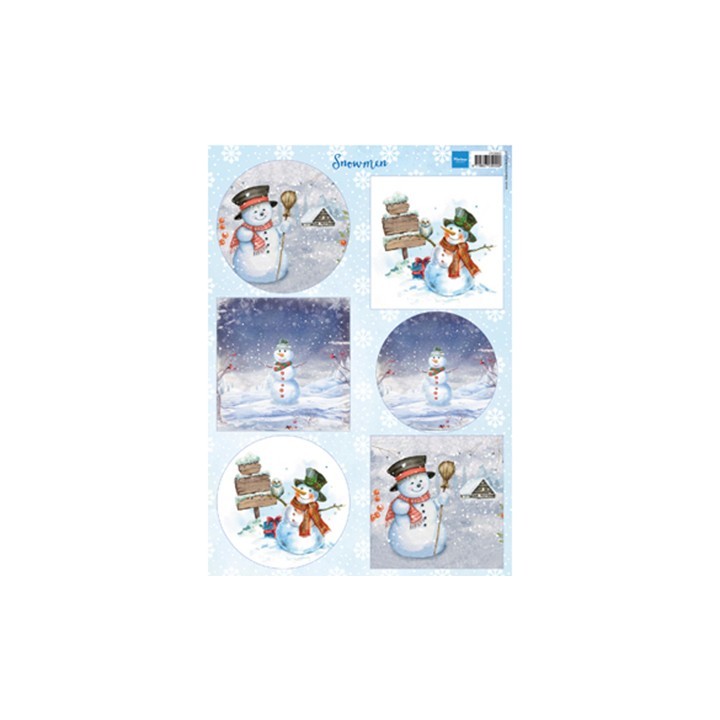 (VK9569)3D Snowmen circles & squares