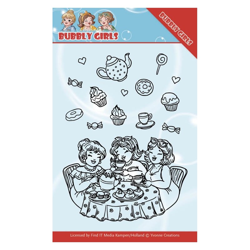 (YCCS10043)Clear Stamps - Yvonne Creations - Bubbly Girls - Tea Party