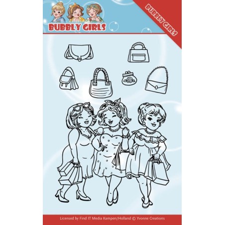 (YCCS10044)Clear Stamps - Yvonne Creations - Bubbly Girls - Gone Shopping