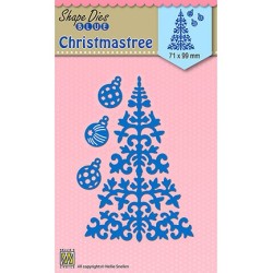 (SDB063)Nellie's Shape Dies Blue Christmas tree & baubles