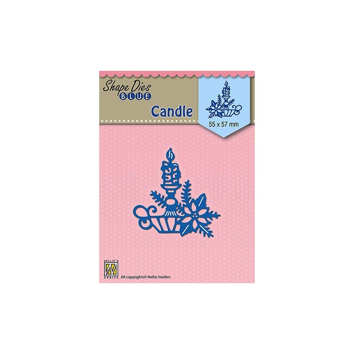 (SDB067)Nellie's Shape Dies Blue Christmas candle