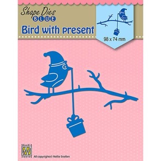 (SDB068)Nellie's Shape Dies Blue Bird with present