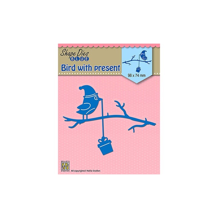 (SDB068)Nellie's Shape Dies Blue Bird with present