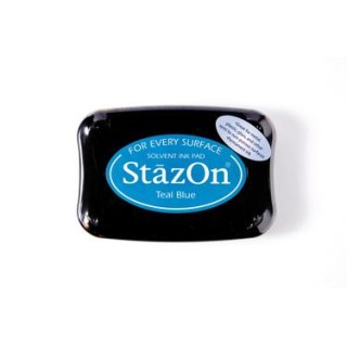 (SZ-000-063)Stamp ink StazOn teal blue