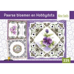 (HD225)Hobbydols 225 - Paarse bloemen en Hobbydots