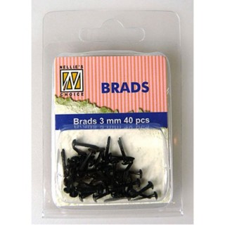(FLP-BR010)Nellie`s Choice Floral brads black 40 PC 3m