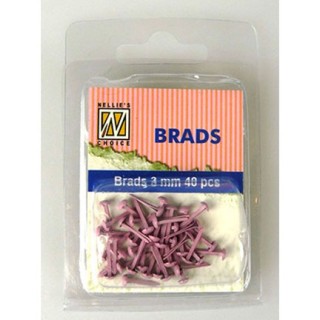 (FLP-BR011)Nellie`s Choice Floral brads pink 40 PC 3m