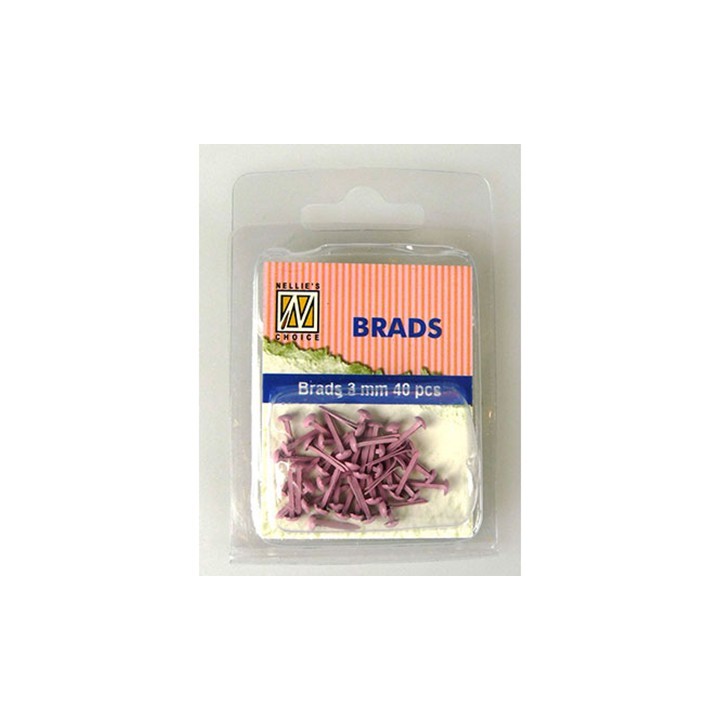 (FLP-BR011)Nellie`s Choice Floral brads pink 40 PC 3m
