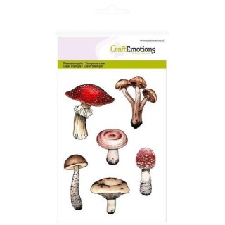 (1294)CraftEmotions clearstamps A6 - mushrooms