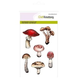 (1294)CraftEmotions clearstamps A6 - mushrooms