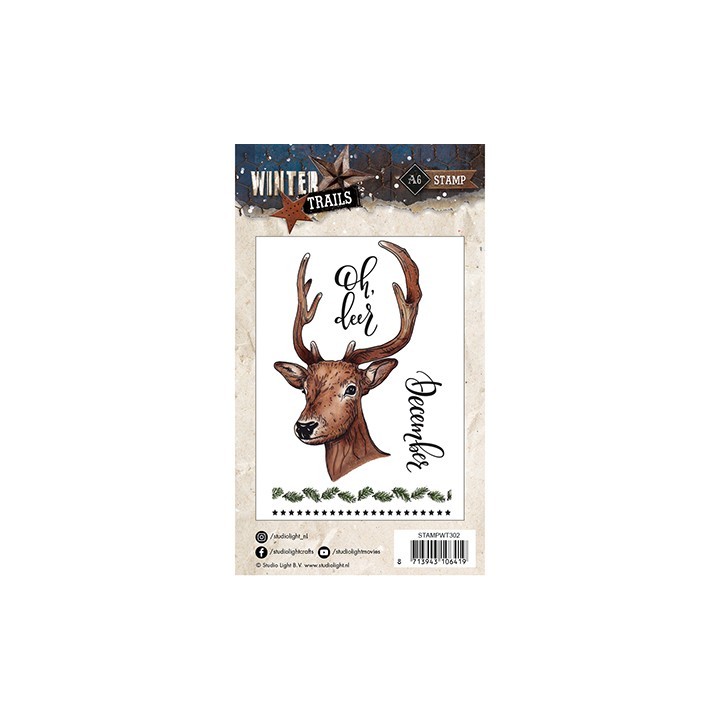 (STAMPWT302)Studio light Stamps Winter Trails nr.302