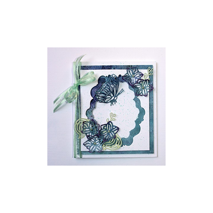 (6002/1134)Cutting Sketch Art - Butterflies and rose