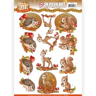 (SB10290)3D Push Out - Yvonne Creations - Fabulous Fall - Fabulous Animals