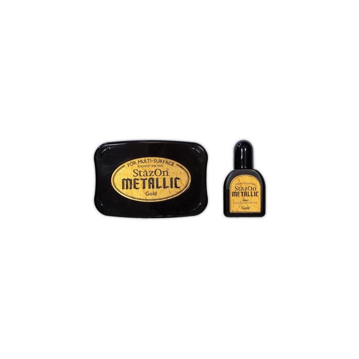 (SZ-000-191)Stempel inkt StazOn metallic gold