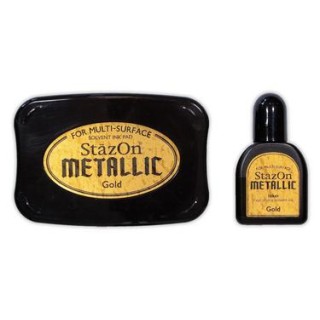 (SZ-000-191)Stamp ink StazOn metallic gold