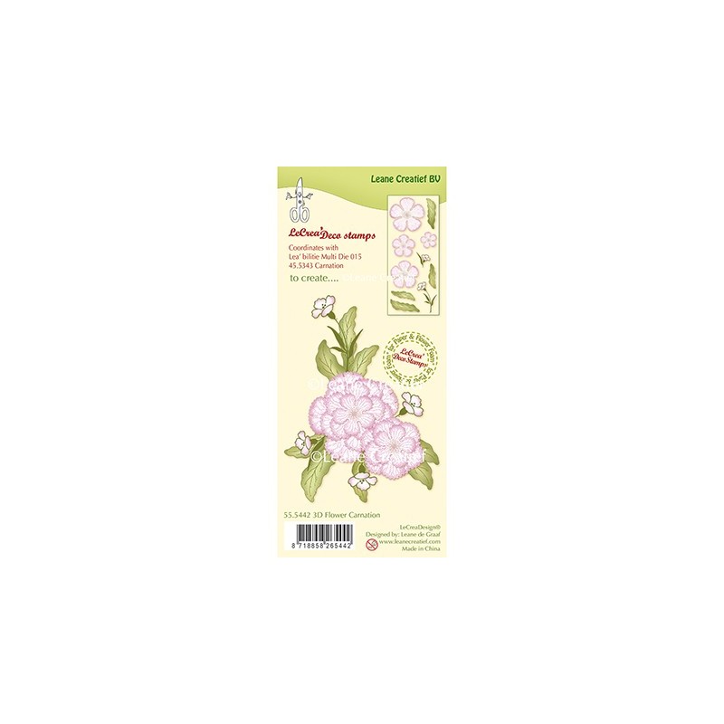 (55.5442)Clear stamp 3D Flower Carnation