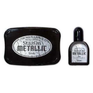 Stempel Tinte StazOn metallic silver
