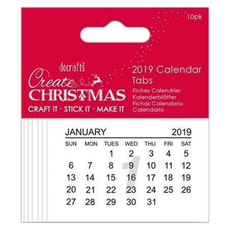 (PMA 172313)2019 Calendar Tabs - Create Christmas 7.5 X 5 cm (10 pcs)