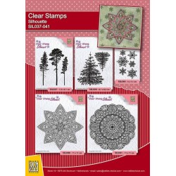 (SIL037)Nellie`s Choice Clearstamp -  3 Pinetrees