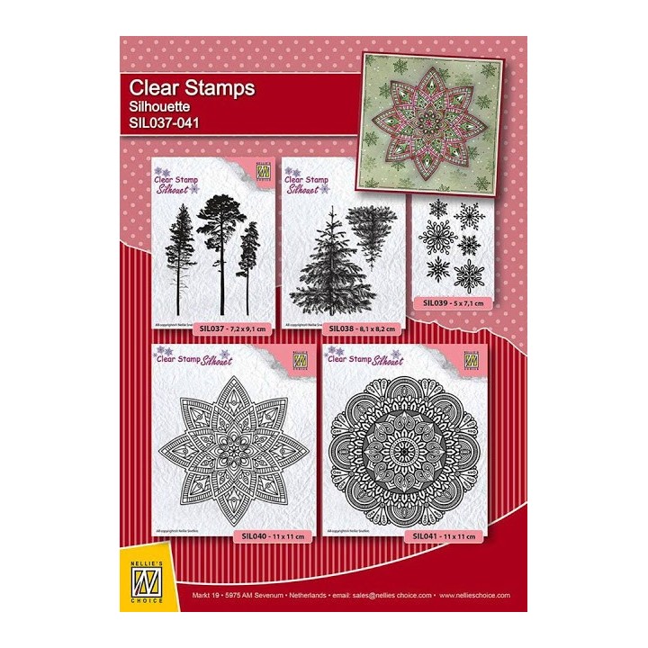(SIL037)Nellie`s Choice Clearstamp -  3 Pinetrees