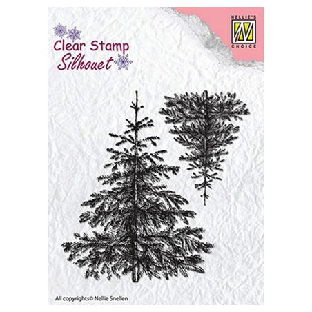 (SIL038)Nellie`s Choice Clearstamp - Christmas fir-trees