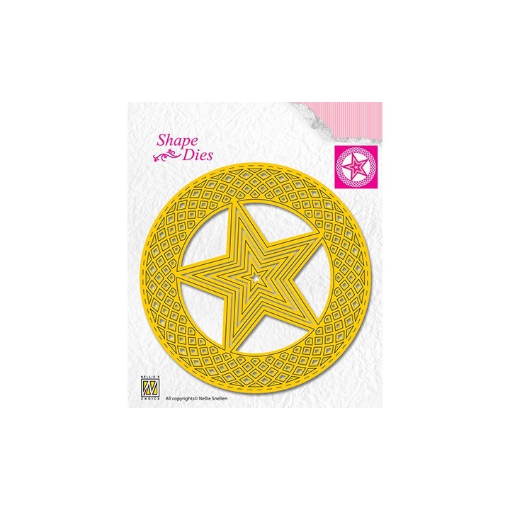 (SD159)Nellie's Shape Dies 5-Point stars in circle