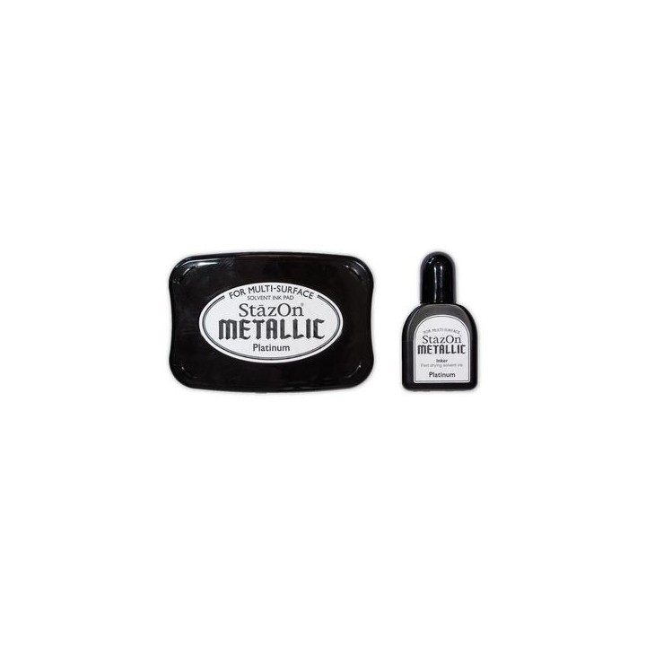 Stamp ink StazOn metallic platinum