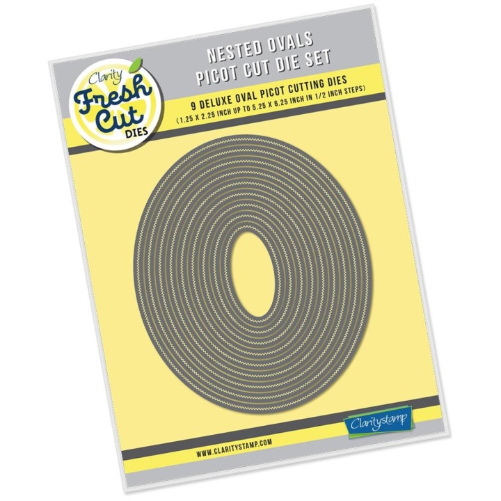 (ACC-DI-30681-66)Clarity FRESH CUT DIE NESTED OVALS PICOT DIE SET