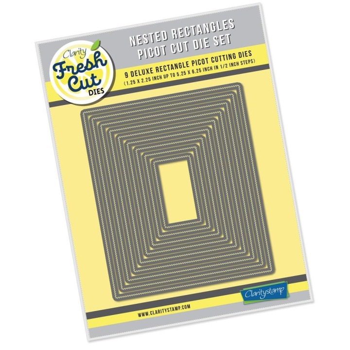 (ACC-DI-30682-66)Clarity FRESH CUT DIE NESTED RECTANGLE PICOT DIE SET