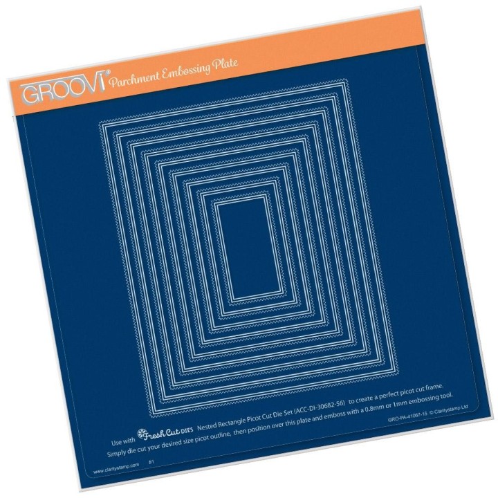 (GRO-CH-41067-15)Groovi Plate A4 NESTED RECTANGLE PICOT CUT