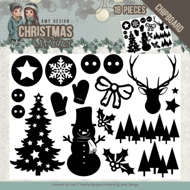 (ADCB1003)Chipboard - Amy Design - Christmas Wishes - afbeelding