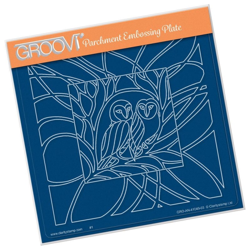 (GRO-AN-41049-03)Groovi Plate A5 WOODAND OWLS