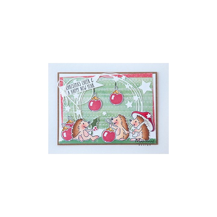 (ec0173)Clear Stamp Eline's Christmas hedgehogs