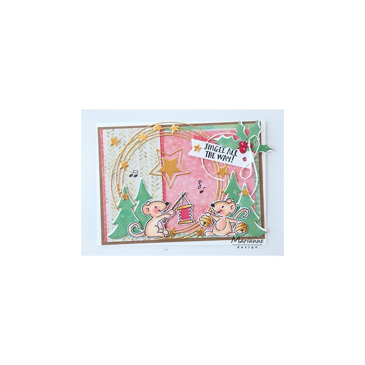 (ec0174)Clear Stamp Eline's Christmas mice