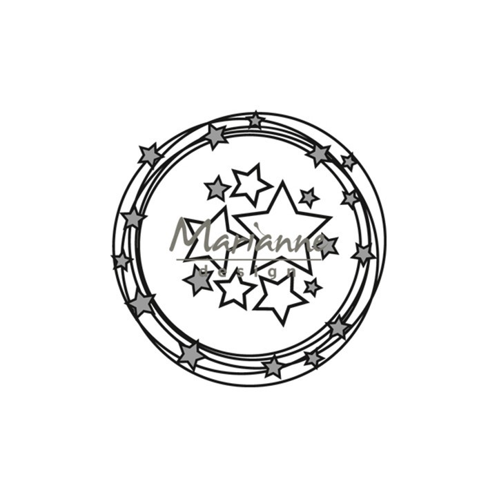 (CR1447)Craftables stencil Circle & stars