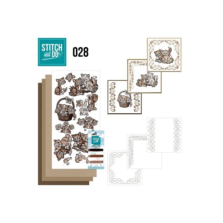 (STDO028)Stitch and Do 28 - Brown Cats