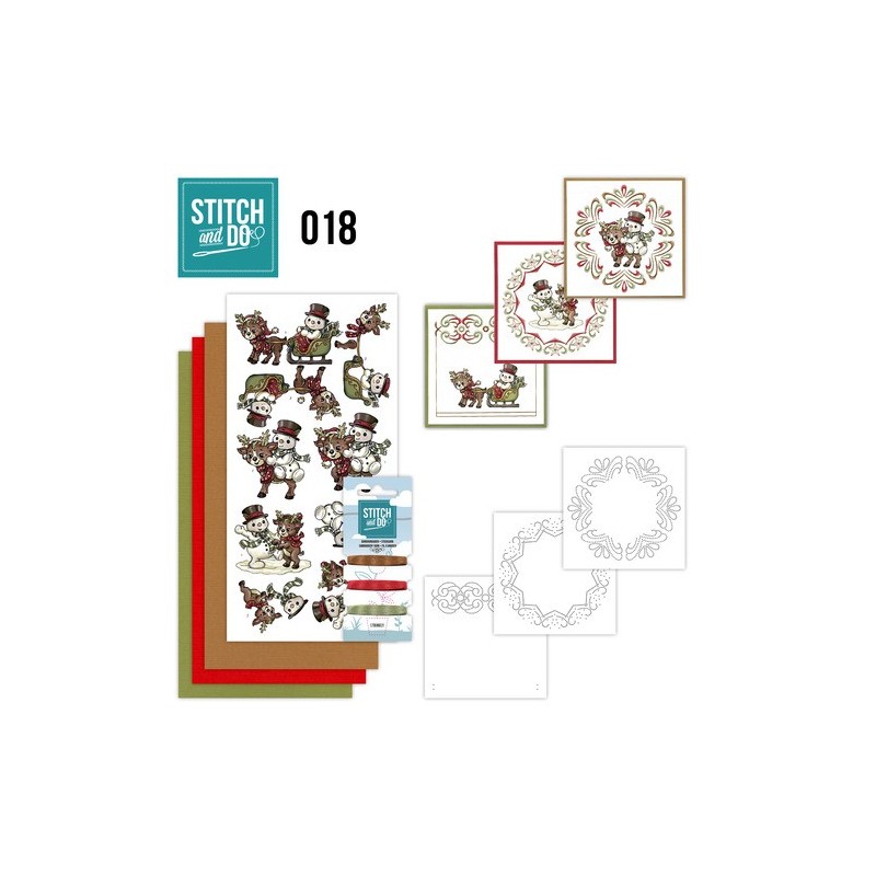 (STDO018)Stitch and Do 18 - Snowman and Reindeer