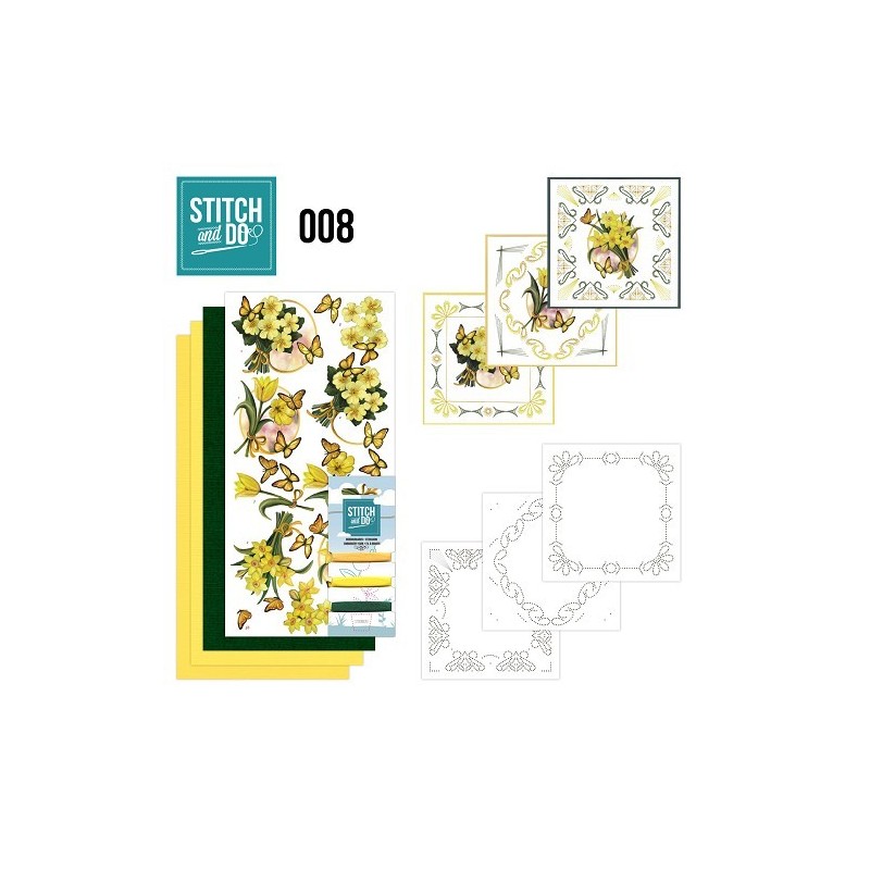 (STDO008)Stitch and Do 8 - Gele bloemen