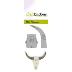 (115633/0235)CraftEmotions Die - skull mexican style - stier