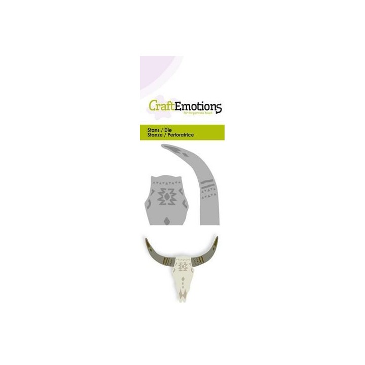 (115633/0235)CraftEmotions Die - skull mexican style - stier