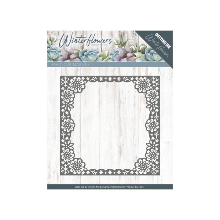 (PM10139)Dies - Precious Marieke - Winter Flowers - Snowflake flower frame