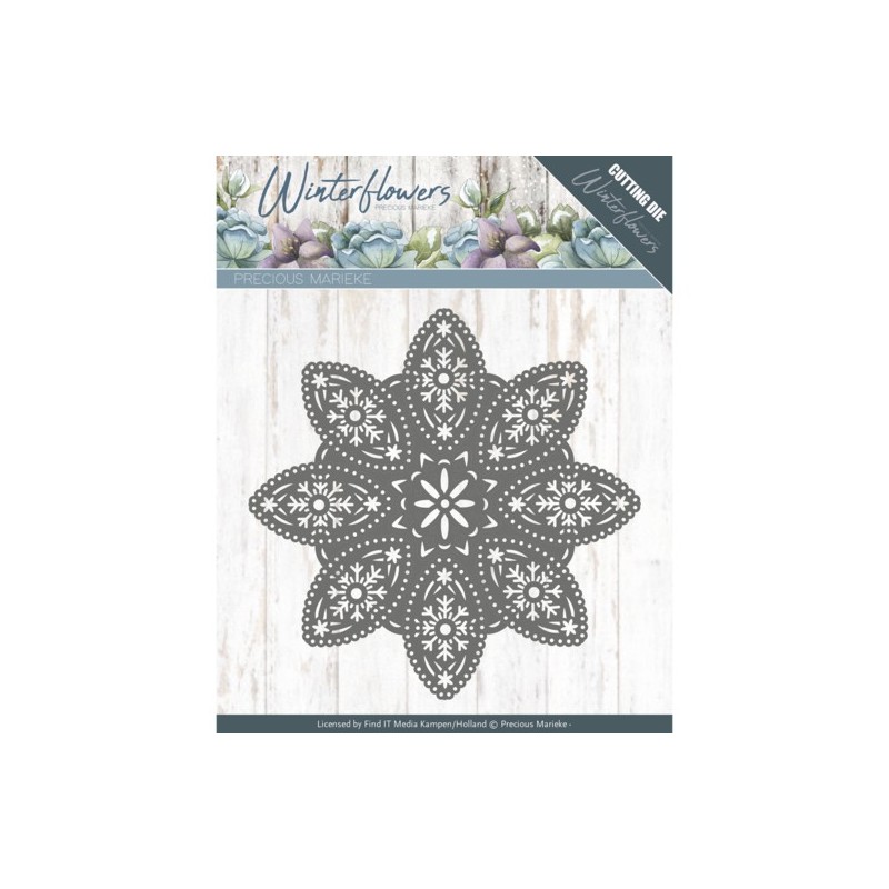 (PM10140)Dies - Precious Marieke - Winter Flowers - Floral Snowflake