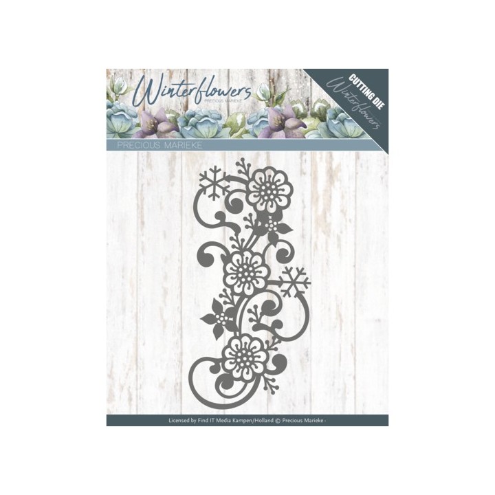 (PM10142)Dies - Precious Marieke - Winter Flowers - Snowflake flower swirl