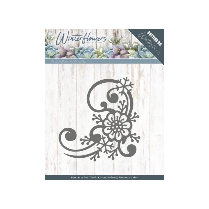 (PM10144)Dies - Precious Marieke - Winter Flowers - Snowflake flower corner