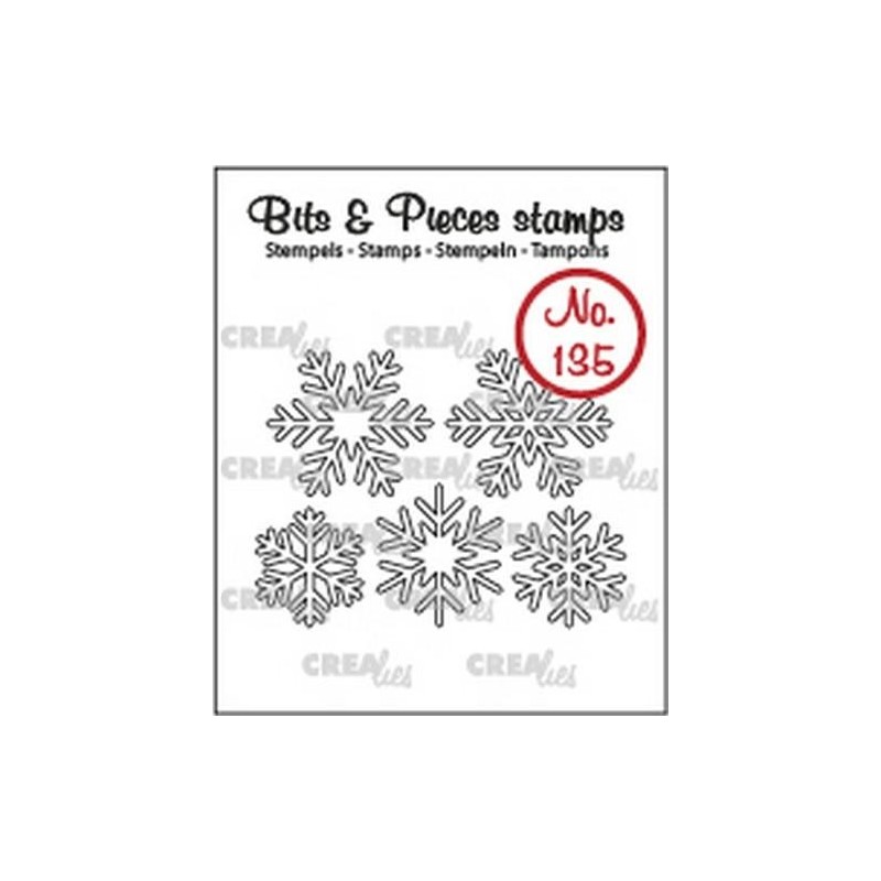 (CLBP135)Crealies Clearstamp Bits & Pieces 5x snowflakes outline