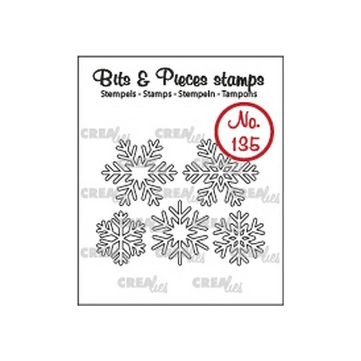 (CLBP135)Crealies Clearstamp Bits & Pieces 5x snowflakes outline