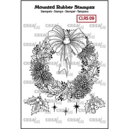 (CLRS09)Crealies Mounted Rubber Stampzz no. 9 wreath