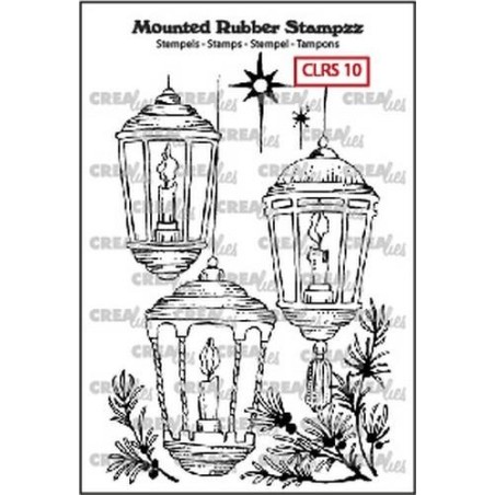(CLRS10)Crealies Mounted Rubber Stampzz no. 10 lanterns