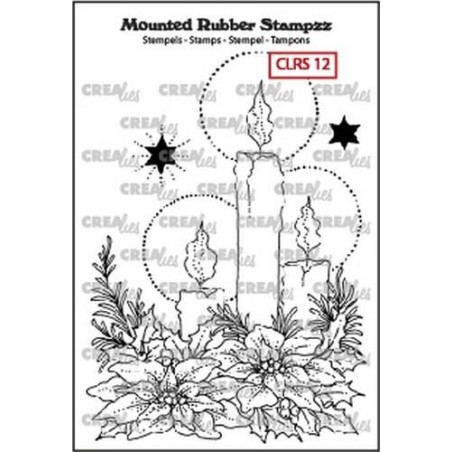 (CLRS12)Crealies Mounted Rubber Stampzz no. 12 candles