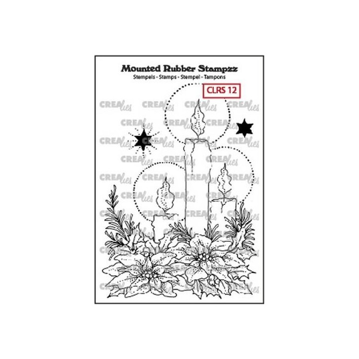 (CLRS12)Crealies Mounted Rubber Stampzz no. 12 candles